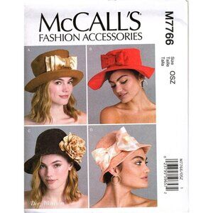 McCall's Fashion Accessories M7766 Misses One Size Hats Uncut Sewing Pattern
